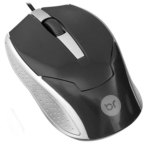 Mouse Óptico USB Preto e Prata 0028 Bright BT 1 UN