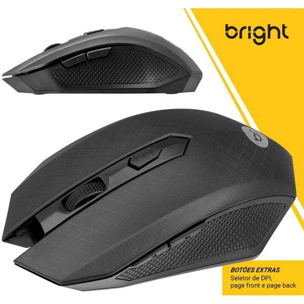 Mouse sem fio preto Áustria 0053 Bright CX 1 UN