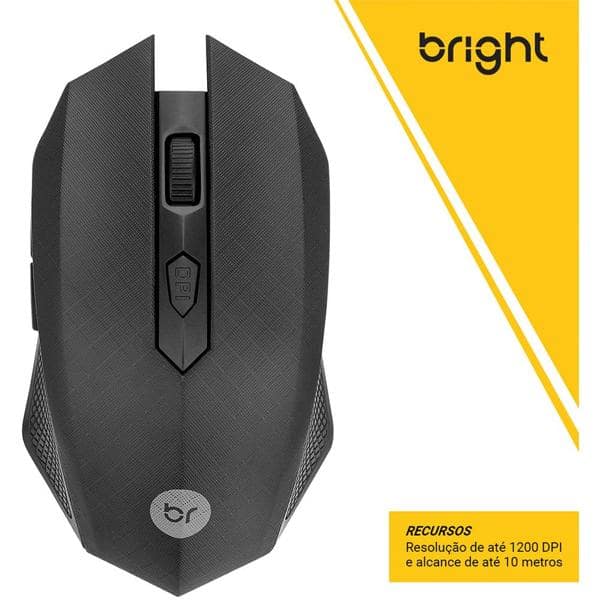 Mouse sem fio preto Áustria 0053 Bright CX 1 UN