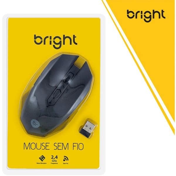 Mouse sem fio preto Áustria 0053 Bright CX 1 UN