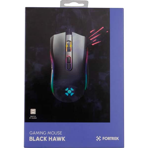 Mouse Gamer com fio, 7200 DPI, USB, RGB, Blackhawk Fortrek - CX 1 UN