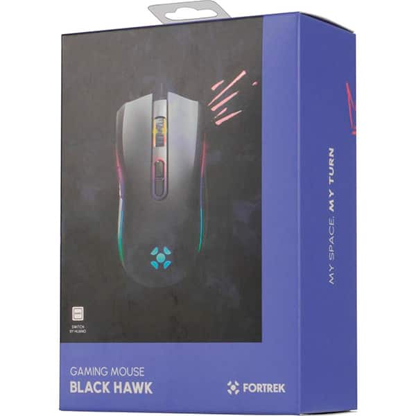 Mouse Gamer com fio, 7200 DPI, USB, RGB, Blackhawk Fortrek - CX 1 UN