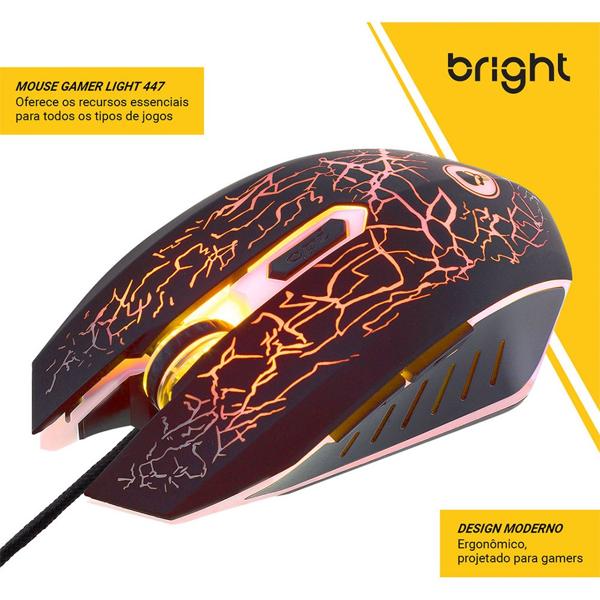 Mouse Gamer com fio USB 2400dpi Led Bright - CX 1 UN