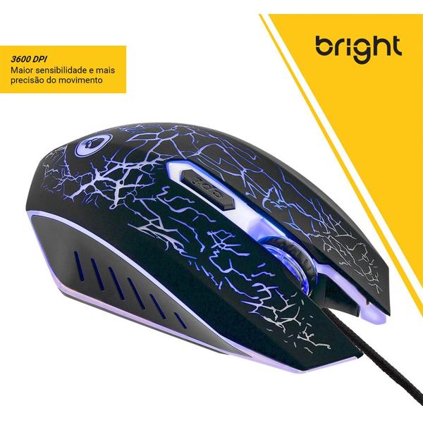 Mouse Gamer com fio USB 2400dpi Led Bright - CX 1 UN