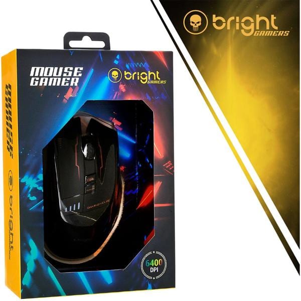 Mouse Gamer com fio USB 6400dpi Bright - CX 1 UN