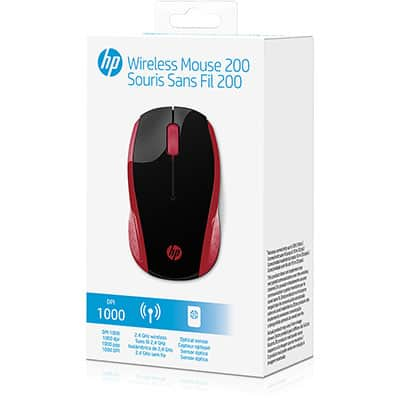 Mouse sem fio usb vermelho X200 2HU82AA HP CX 1 UN