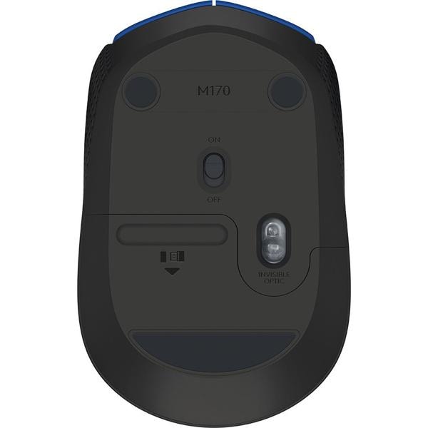 Mouse sem fio Logitech M170 com Design Ambidestro Compacto, Conexão USB e Pilha Inclusa, Azul - CX 1 UN