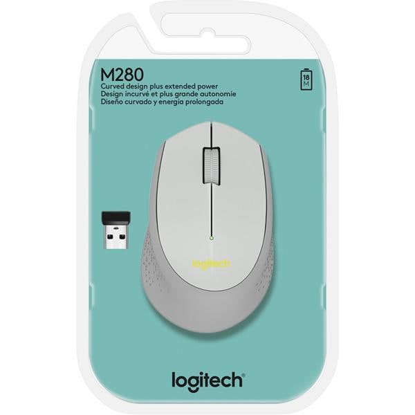 Mouse sem fio Logitech M280 com Conexão USB e Pilha Inclusa - Cinza CX 1 UN