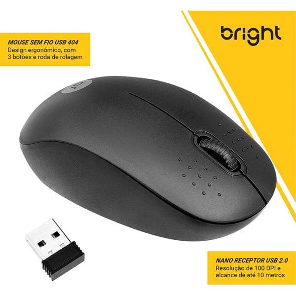 Mouse sem fio Malasia 0404 Bright CX 1 UN