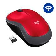 Mouse sem fio Logitech M185 2.4GHz com receptor USB, Design Ambidestro Compacto, Conexão USB e Pilha Inclusa - Vermelho CX 1 UN