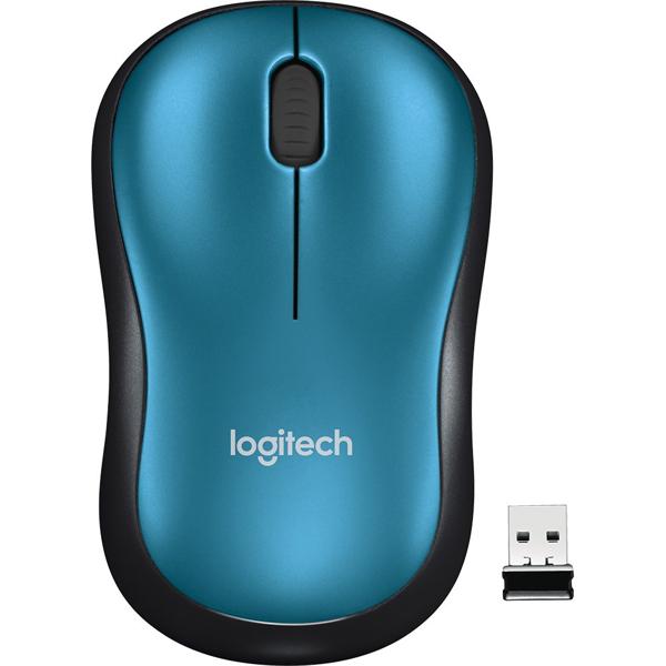 Mouse sem fio Logitech M185 com Design Ambidestro Compacto, Conexão USB e Pilha Inclusa - Azul CX 1 UN