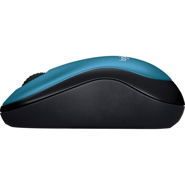 Mouse sem fio Logitech M185 com Design Ambidestro Compacto, Conexão USB e Pilha Inclusa - Azul CX 1 UN