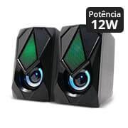 Caixa de som Gamer, 12w rms, RGB led, SP951, Multi - UN 1 UN Caixa de som Gamer, 12w rms, RGB led, SP951, Multi - UN 1 UN
