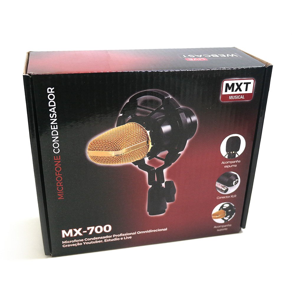 Microfone Kit Condensador Profissional Cardioide Unidirecional
