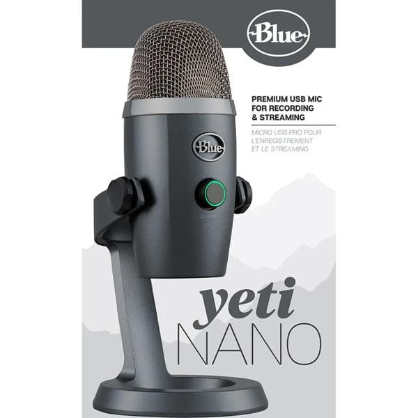 Microfone condensador USB, Yeti Nano, Cinza, 988-000088, Blue - CX 1 UN