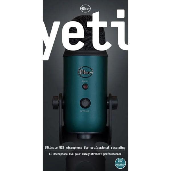 Microfone Condensador USB, Yeti, Preto, 988-000103, Blue - CX 1 UN