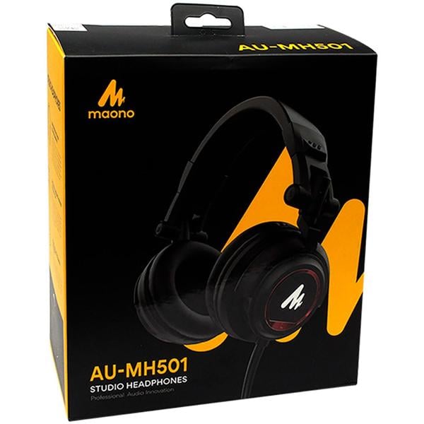 Headphone profissional, Drivers de 50mm, P2, P10, Preto e Vermelho, AU-MH501, Maono CX 1 UN