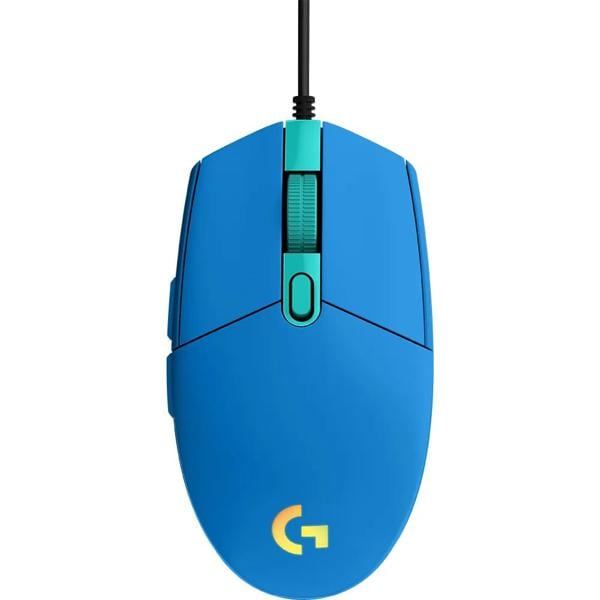 Mouse Gamer Logitech G203 LIGHTSYNC RGB, Efeito de Ondas de Cores, 6 Botões Programáveis e Até 8.000 DPI - Azul CX 1 UN