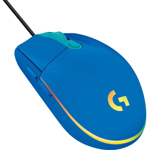 Mouse Gamer Logitech G203 LIGHTSYNC RGB, Efeito de Ondas de Cores, 6 Botões Programáveis e Até 8.000 DPI - Azul CX 1 UN