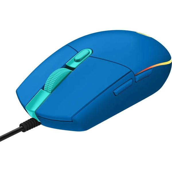 Mouse Gamer Logitech G203 LIGHTSYNC RGB, Efeito de Ondas de Cores, 6 Botões Programáveis e Até 8.000 DPI - Azul CX 1 UN