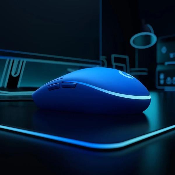 Mouse Gamer Logitech G203 LIGHTSYNC RGB, Efeito de Ondas de Cores, 6 Botões Programáveis e Até 8.000 DPI - Azul CX 1 UN