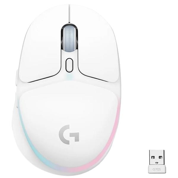 Mouse Gamer sem fio, G705, Branco, 910-006366, Logitech - CX 1 UN