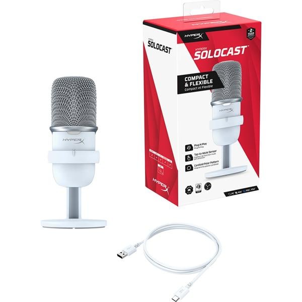 Microfone Gamer Solocast, LED, Branco, 519T2AA, HyperX - CX 1 UN