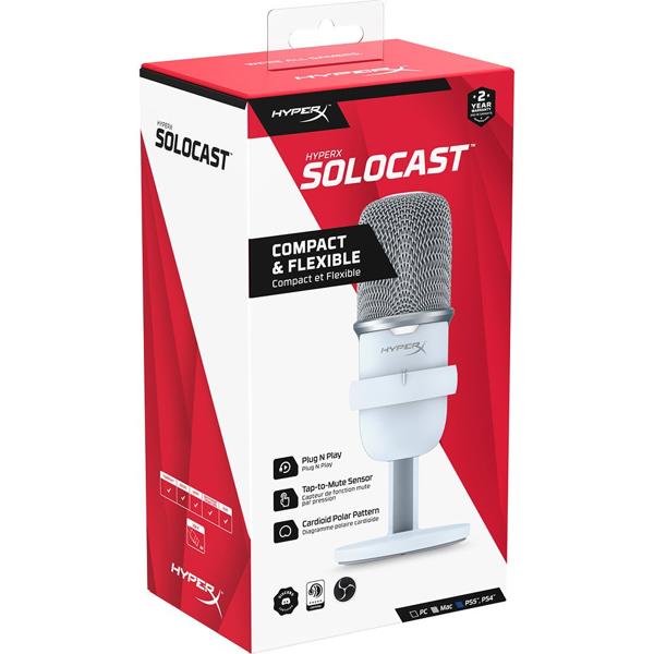 Microfone Gamer Solocast, LED, Branco, 519T2AA, HyperX - CX 1 UN