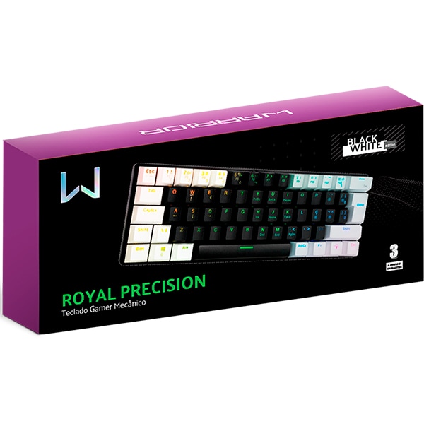 Teclado Gamer Mecânico Royal Precision, Blue Switch, ABNT2, RGB Preto, TC314, Warrior - CX 1 UN