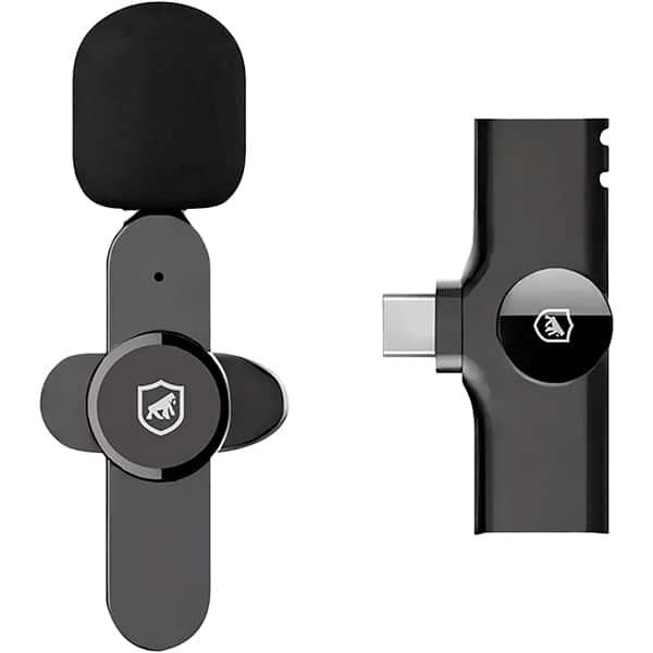 Microfone de Lapela Flex, Conexão USB tipo-c, Preto, GS-8907-IP, Gshield - CX 1 UN