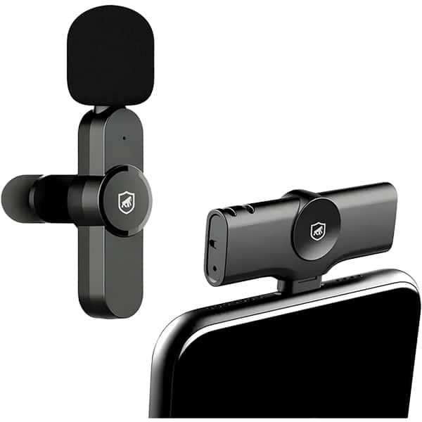 Microfone de Lapela Flex, Conexão Lightning, Preto, GS-8907-IP, Gshield - CX 1 UN