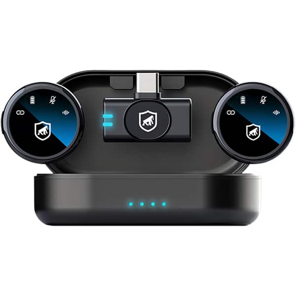 Microfone de Lapela Magnético sem fio, com redução de rupidos, USB-C, ZQ7JQG3UV, Gshield - CX 1 UN