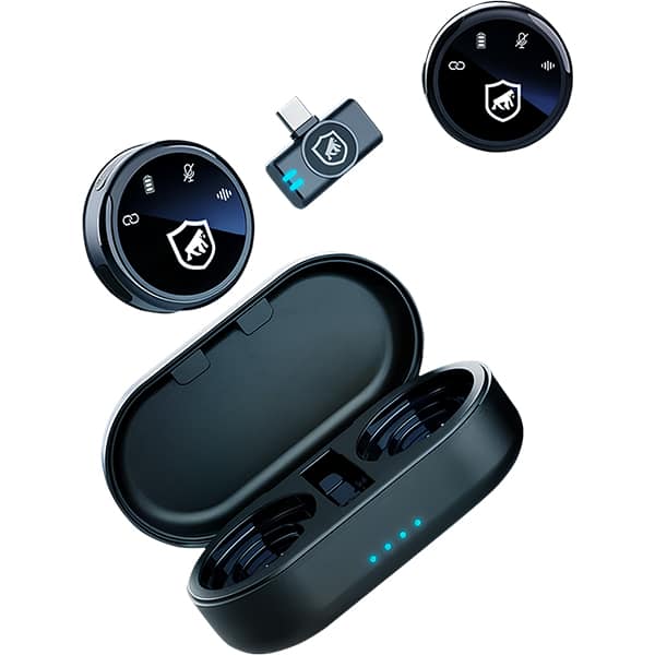 Microfone de Lapela Magnético sem fio, com redução de rupidos, USB-C, ZQ7JQG3UV, Gshield - CX 1 UN