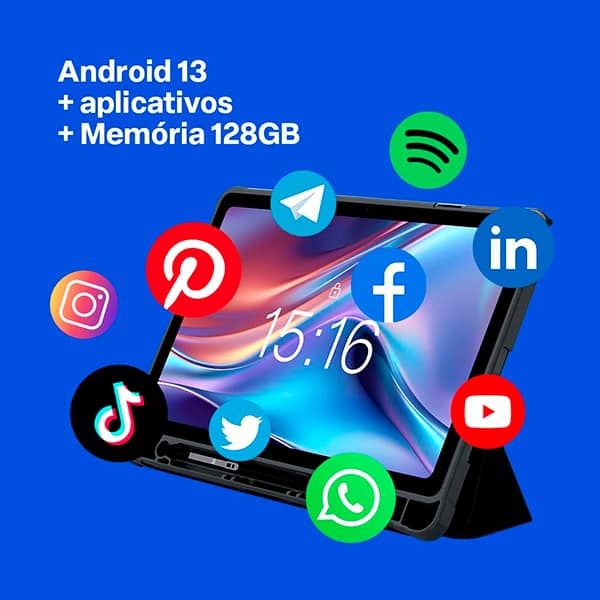 Tablet M11, 8GB de Armazenamento, 128GB de Memória, Android 13, Com caneta ativa, 4G, Wi-fi, Tela de 10,4", Prata, NB430, Multi - CX 1 UN Tablet M11, 8GB de Armazenamento, 128GB de Memória, Android 13, Com caneta ativa, 4G, Wi-fi, Tela de 10,4", Prata, NB430, Multi - CX 1 UN