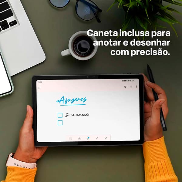 Tablet M11, 8GB de Armazenamento, 128GB de Memória, Android 13, Com caneta ativa, 4G, Wi-fi, Tela de 10,4", Prata, NB430, Multi - CX 1 UN Tablet M11, 8GB de Armazenamento, 128GB de Memória, Android 13, Com caneta ativa, 4G, Wi-fi, Tela de 10,4", Prata, NB430, Multi - CX 1 UN