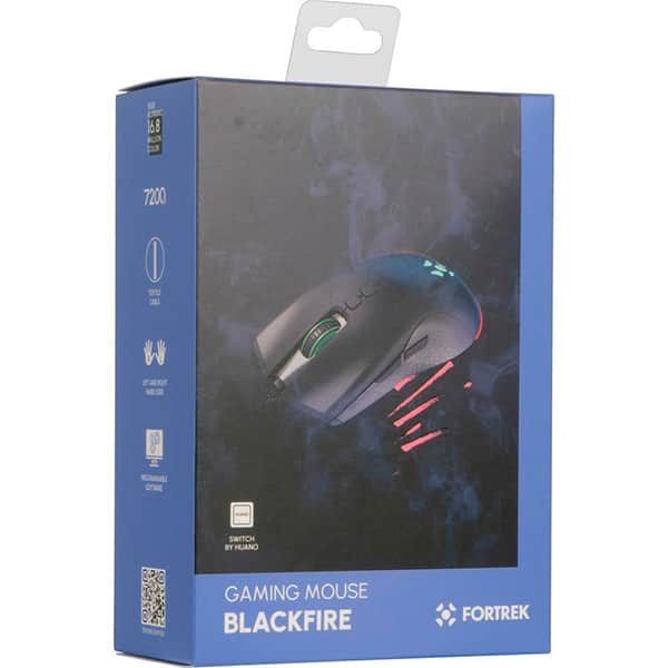 Mouse Gamer 7200DPI, USB, Blackfire RGB, 75683, Fortrek - CX 1 UN