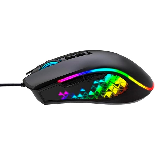 Mouse Gamer com fio USB, Vickers, 8000DPI, com 8 botões, iluminação RGB, Preto, 77246, Fortrek - CX 1 UN