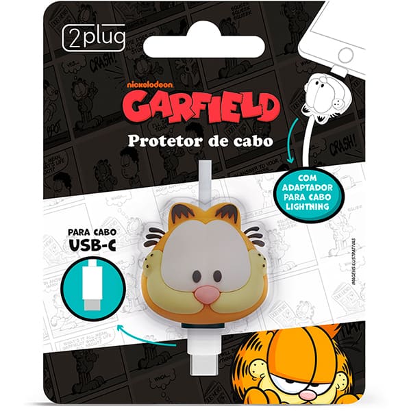 Protetor de Cabo Para USB-C, Garfield, 2Plug - 1 UN Protetor de Cabo Para USB-C, Garfield, 2Plug - 1 UN