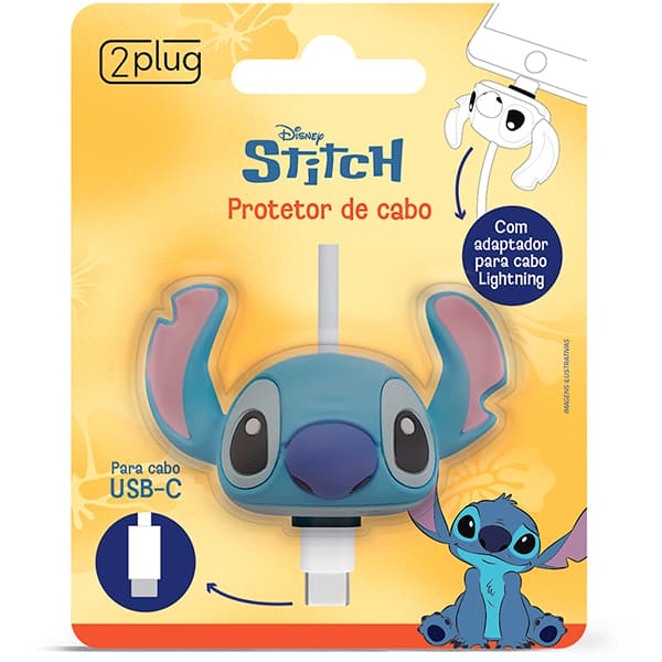 Protetor de Cabo Para USB-C, Disney Stitch, 2Plug - 1 UN Protetor de Cabo Para USB-C, Disney Stitch, 2Plug - 1 UN