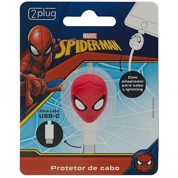 Protetor de Cabo Para USB-C, Homem-Aranha / Spider-Man Marvel, 2Plug - 1 UN Protetor de Cabo Para USB-C, Homem-Aranha / Spider-Man Marvel, 2Plug - 1 UN