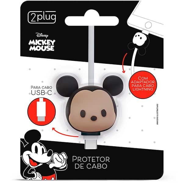 Protetor de Cabo Para USB-C, Disney Mickey, 2Plug - 1 UN Protetor de Cabo Para USB-C, Disney Mickey, 2Plug - 1 UN