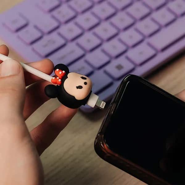 Protetor de Cabo Para USB-C, Disney Minnie, 2Plug - 1 UN Protetor de Cabo Para USB-C, Disney Minnie, 2Plug - 1 UN