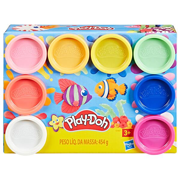 Massa de modelar Play Doh, Kit com 8 potes, G1887, Hasbro - CX 1 UN