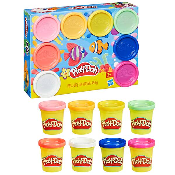 Massa de modelar Play Doh, Kit com 8 potes, G1887, Hasbro - CX 1 UN