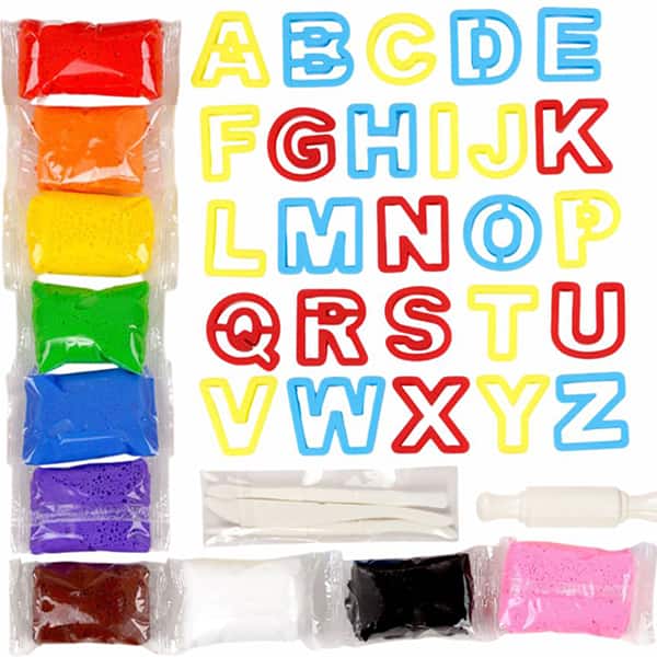 Massa de modelar Kit Alfabeto 100g 13809 Make+ PT 1 UN