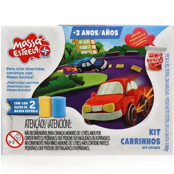 Massa de modelar Kit carrinhos, 1001301400, Estrela - CX 1 UN