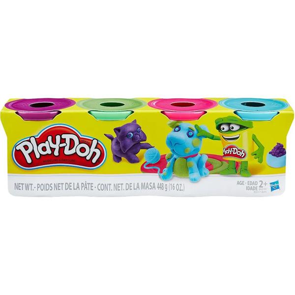 Massa de modelar, Play-Doh, com 4 potes, cores sortidas, B5517, Hasbro - PT 4 UN