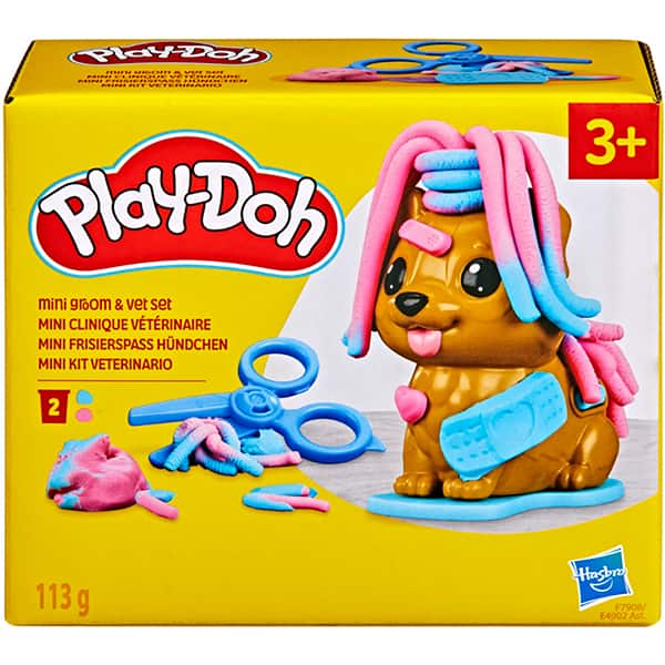 Massa de modelar Kit Play Doh mini Veterinário, Hasbro - CX 1 UN
