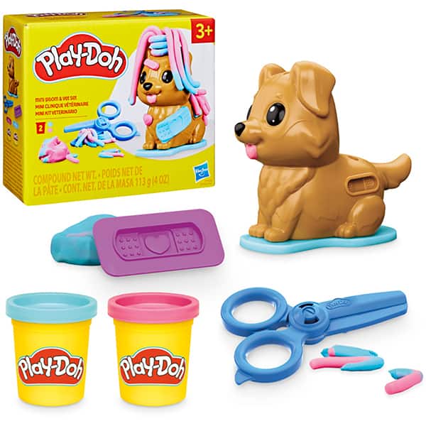 Massa de modelar Kit Play Doh mini Veterinário, Hasbro - CX 1 UN