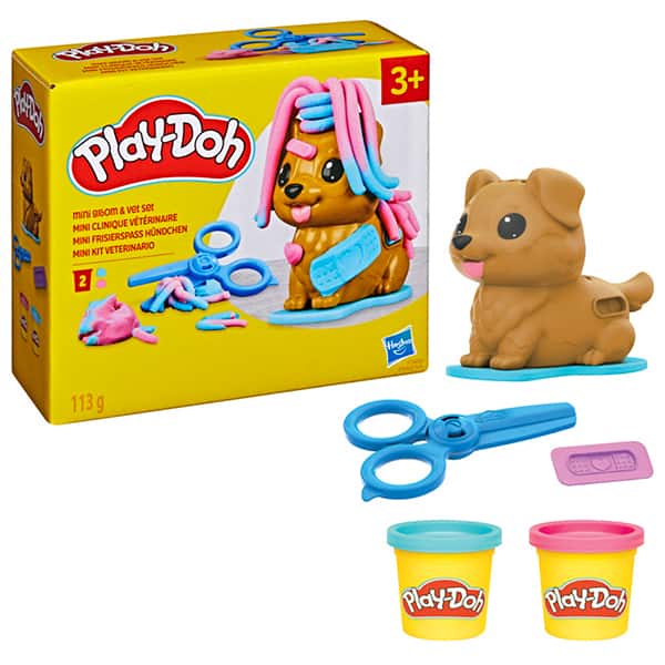 Massa de modelar Kit Play Doh mini Veterinário, Hasbro - CX 1 UN